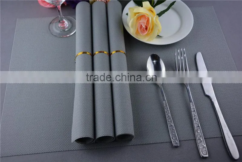 PVC Plastic Table mat dinner placemat light grey placemat pure color 45*30cm