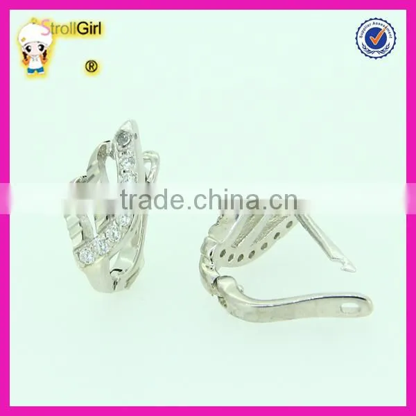 Hot Sale 925 Sterling Silver Stude Earring Clear CZ Stone Pave Silver Earring