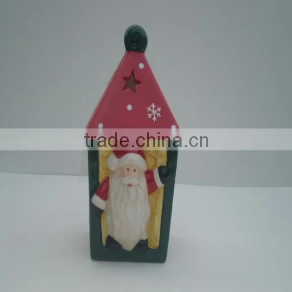 santa claus ceramic candlestick