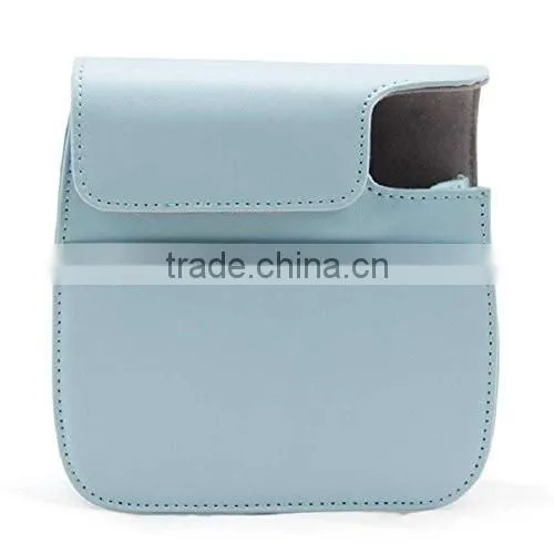 2016 Handmade Useful New Cute Beige PU Leather Camera Case Bag