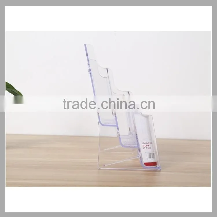 Three layer desktop menu display stand A5 brochure holder