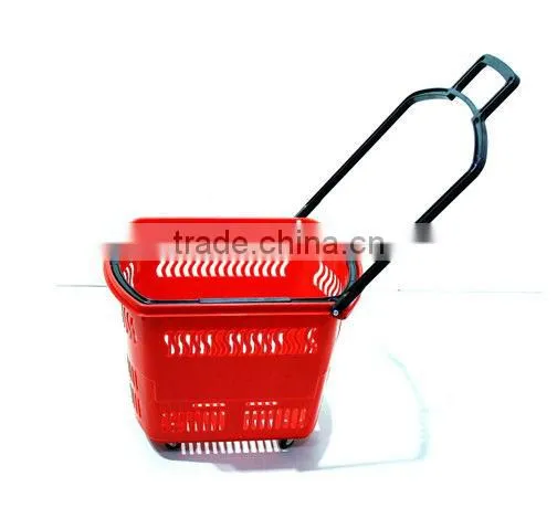 Plastic supermarket shopping basket