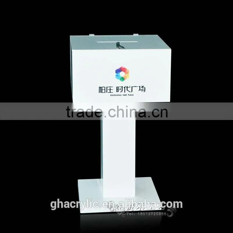 factory outlet vertical high-grade acrylic donation box suggestion box plastic ballot box
