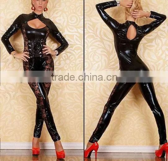sexy www xxxl com photos gold metallic leopard print leather pvc latex rubber full body costume catsuit/zentai suits fetish