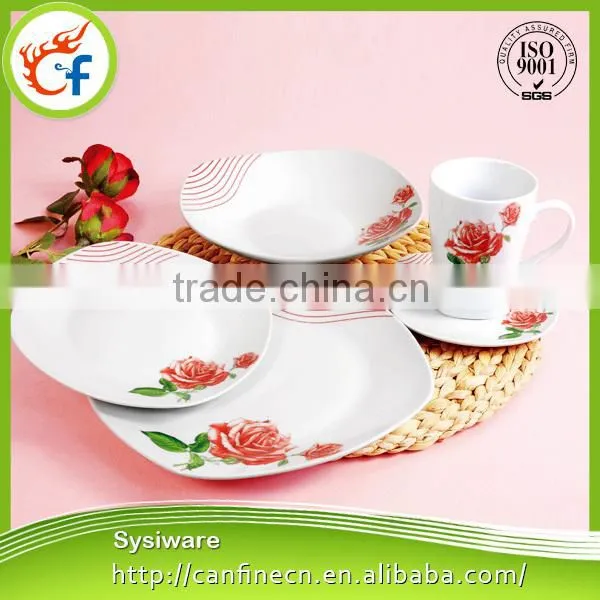 30pcs square dinner set for chile ,30pcs round dinner set for peru,
