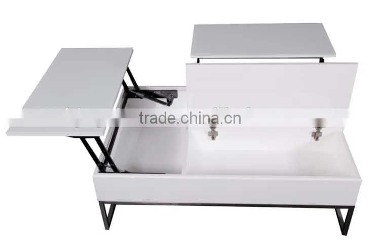 CJ1022 Folding Fashion White Paint Glass Coffee Table