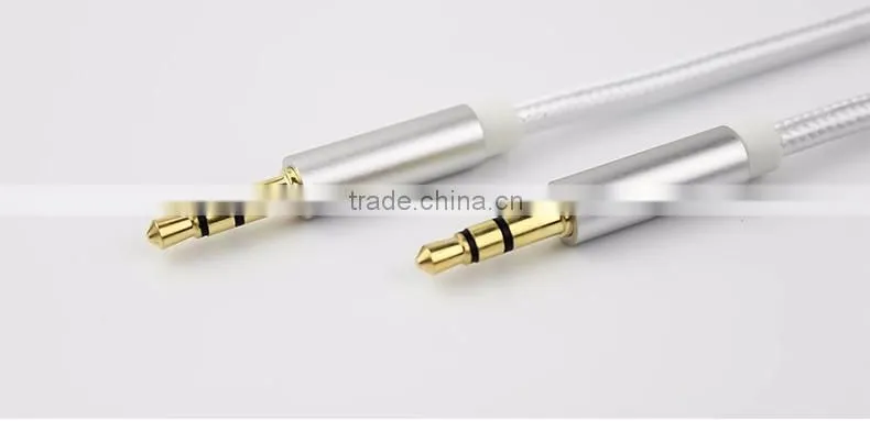 3.5mm Aux Cable Jack to Jack Gold Plated Universal Audio Cable Male to Male for Car for iPhone Beats' headphone