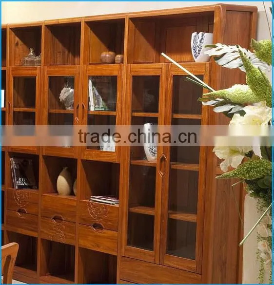 wood furniture bookcase and study desk / bookcase with study table solid wood furniture D3101