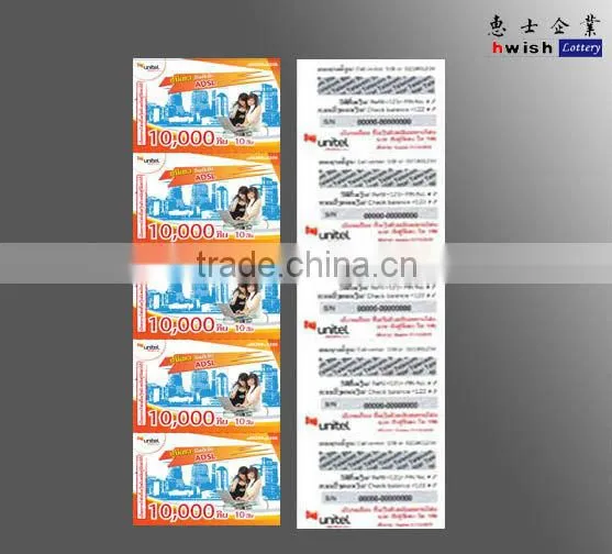 paper phone scratch cards printing