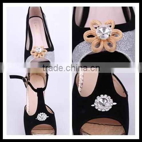 lady shoe buckle with rhinestone