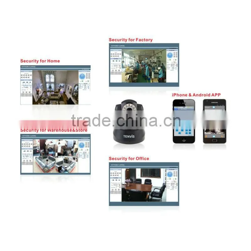 Wireless Pan Tilt WIFI Audio Webcam CCTV iPhone Android Tenvis JPT3815W IP Camera