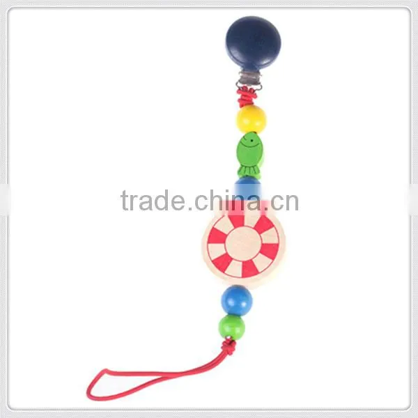 Hotsale Round Wooden Baby Pacifier Clip With Competitive Price