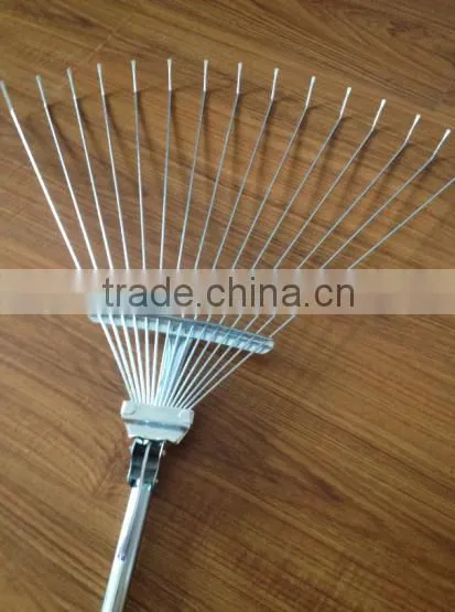 15 teeth steel handle garden rakes