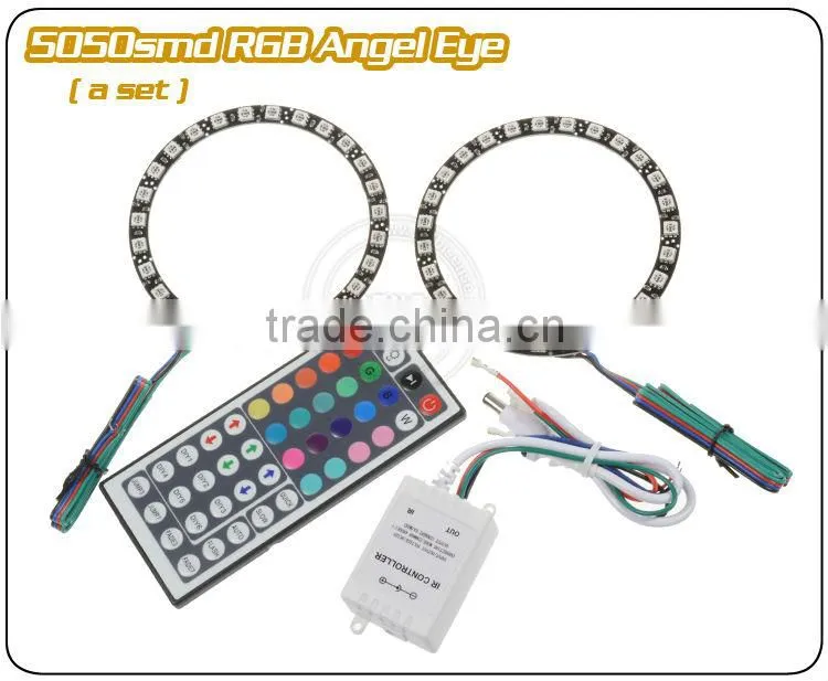 2015 hot sale 130mm Epistar chips DC12V 5050 smd Black PCB full circle anegel eyes auto parts for jeep cherokee