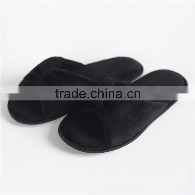 Women jacquard weave coral fleece indoor slipper