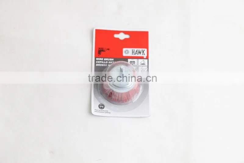 nylon wire cup brushes packed on display cards, diameter 50mm or 2"