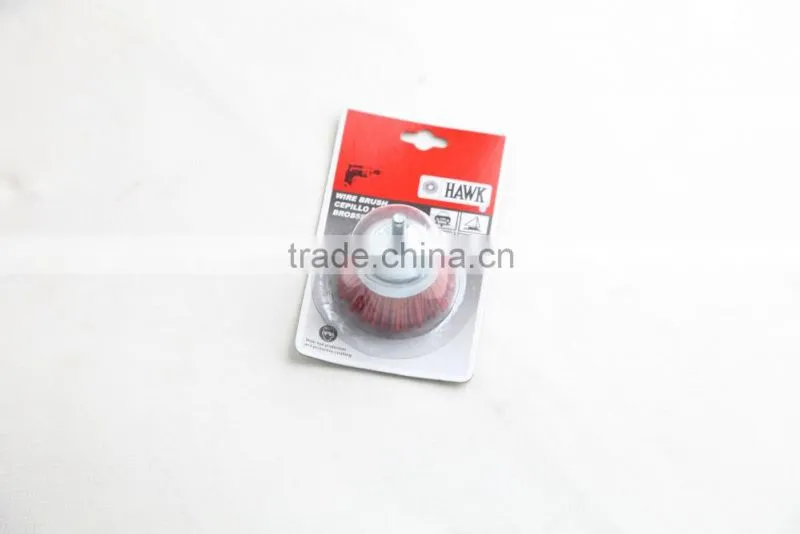 nylon wire cup brushes packed on display cards, diameter 50mm or 2"