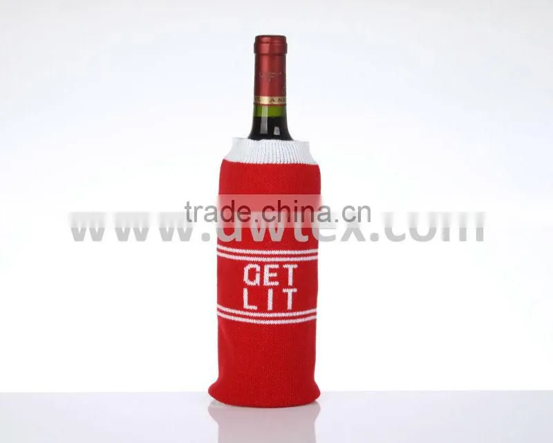 Jacquard knitted bottle sock cover