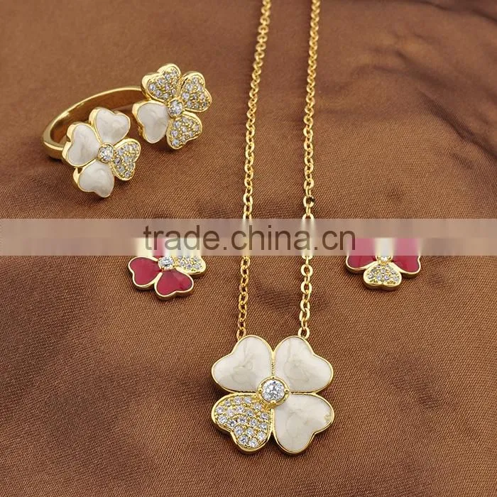 Best Selling Retail Items White Shell Enamel Jewelry Set