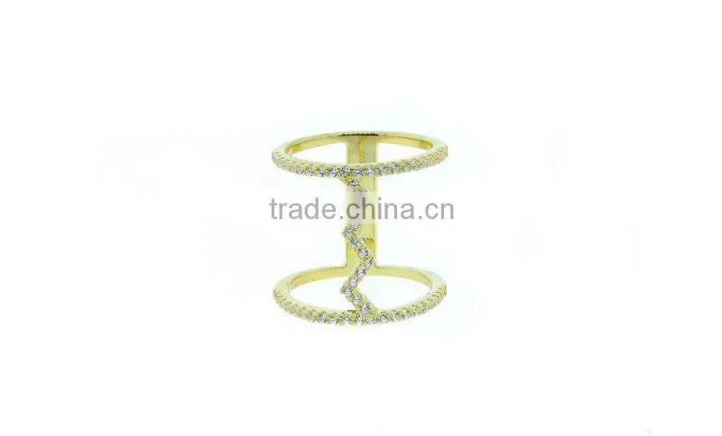 2015 china wholesale fashion Cage Rings crystal ring silver &rose gold& ring- 4 colors