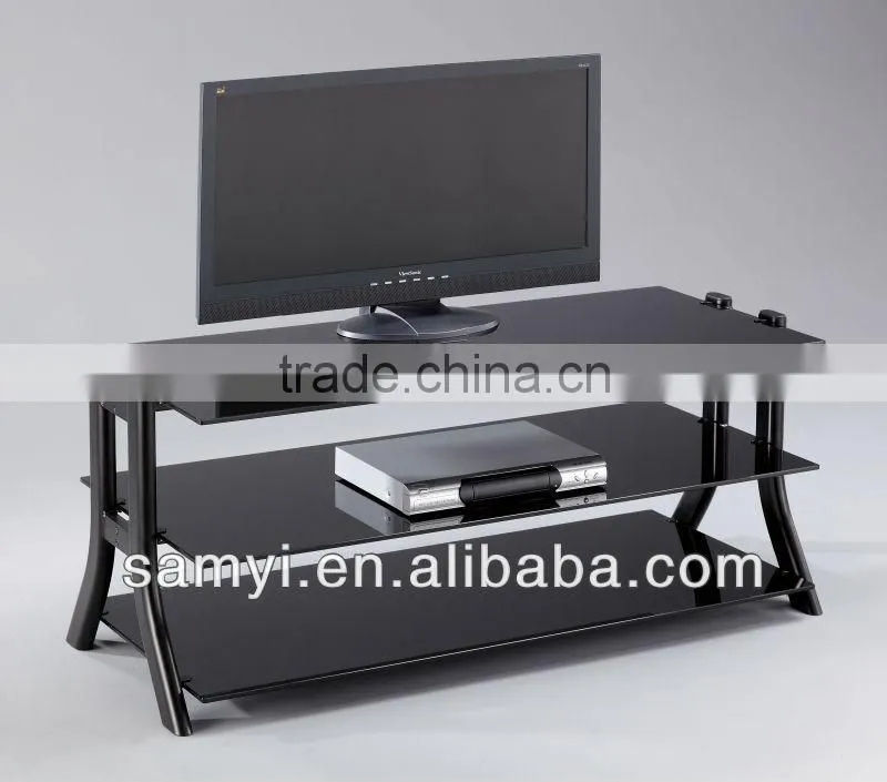 Black Glass TV Stand Cabinet