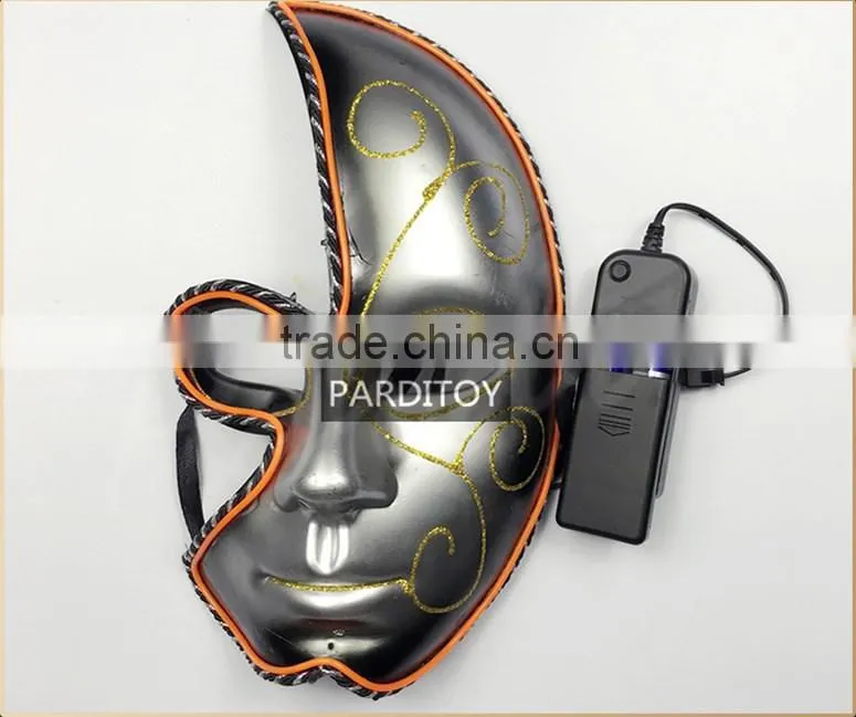 Half Moon party el light up mask