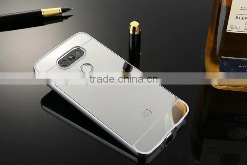 For lg g5 case Hot selling Luxury electroplated shockproof Aluminum mirror mobile phone accessory for lg g5