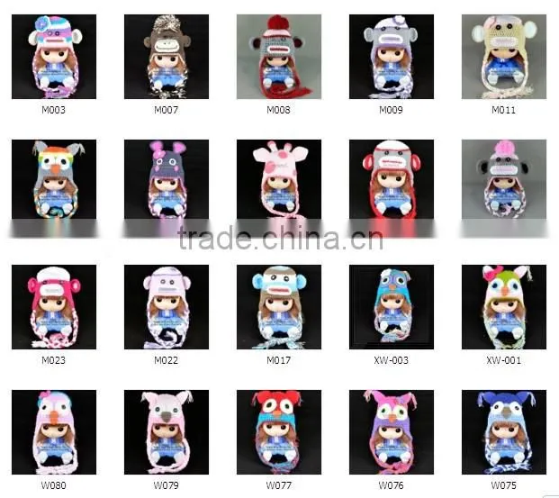 cute baby crochet beanie animal ears monkey knitted hats