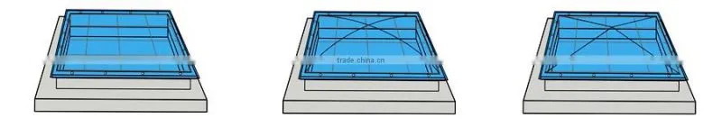 With a safety net for the daylighting of the dome pyramid roof window