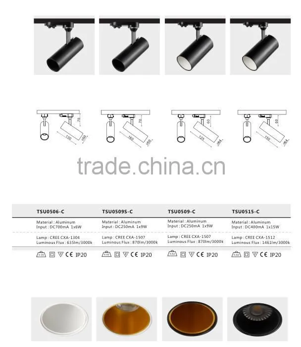 Dimmable and adjustable CCT COB led track light
