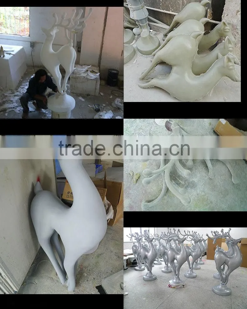 Fiberglass Silver Sculpture deer, Christmas Indoor Decorating Reindeer