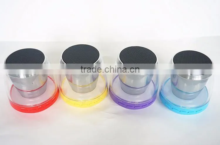 2016 Colorful Led Light Portable Mobile Phone Amplifier bluetooth Speaker With usb