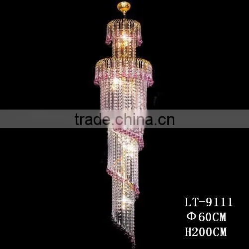 Crystal Spiral Long Empire Chandelier Lamps 92019