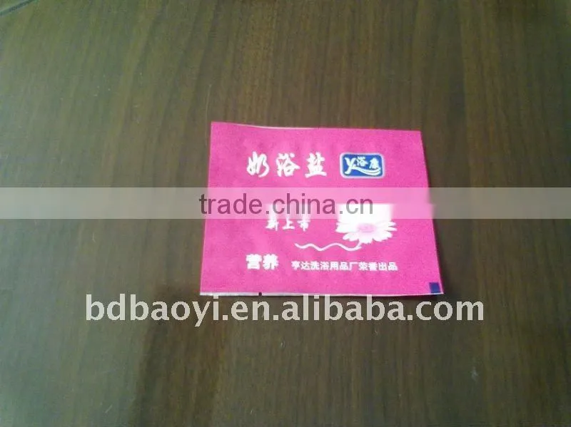 Three side seal excellent printing small plastic bag for bath salts 12x7cm