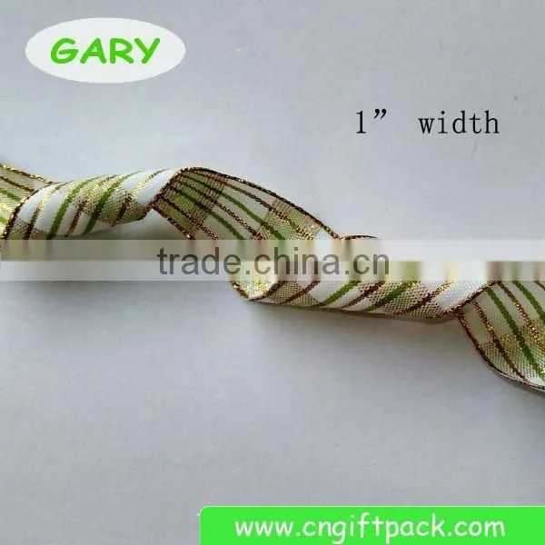 1" Plaid Decorative Wire Edge Ribbon
