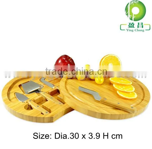 bamboo slate cheese board with knives