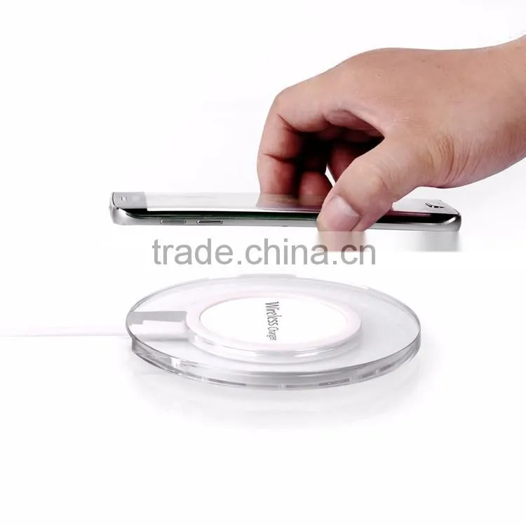 2016 Cool LED indictor Charging QI Standard Wireless Charger Pad And Receiver For Both iPhone Android Phone