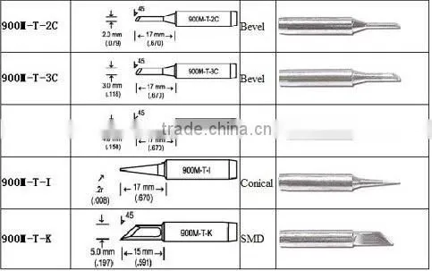Lead-free Electric Soldering Iron Tips Hakko 900m for Chips
