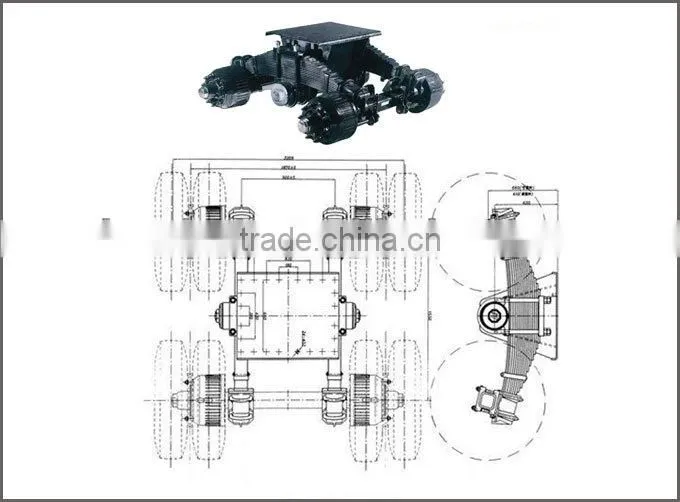 ISO/TS16949 OEM 24/40T Semi Trailer Parts Spoke Axle Bogie Suspension for Sale