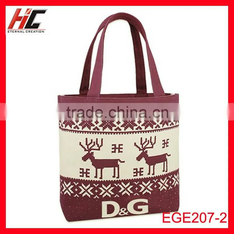 Popular pattern for canvas shopping bag brown