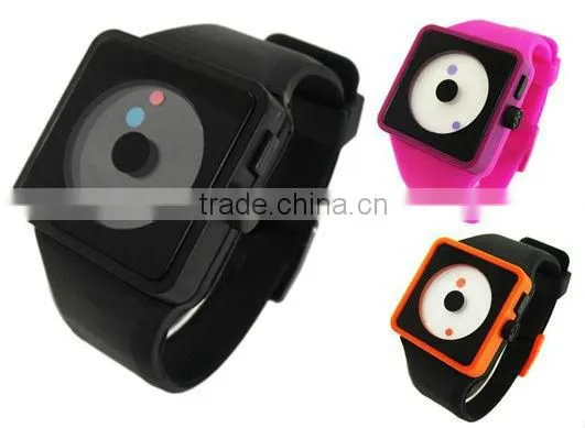 unisex square casual quartz wrist novel watches without hands
