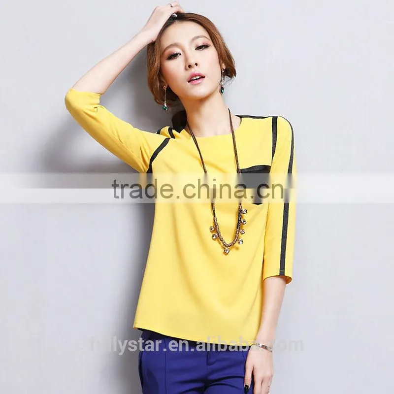 ladies fashion new design yellow chiffon dresses