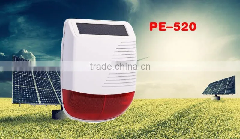 Outdoor solar strobe siren/alarm system with rechargeable lithium battery water-proof 433/868MHZ