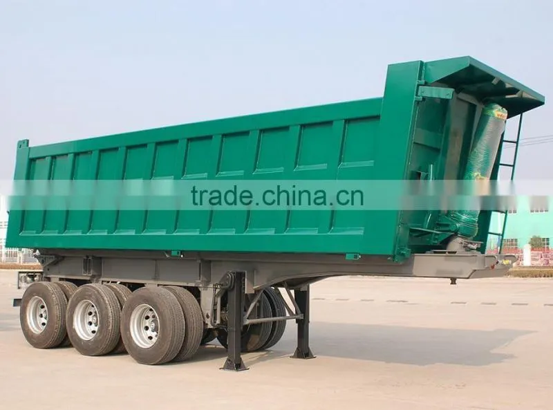3 axles 50 tons U shape rear lifting tipping tractor Trailer