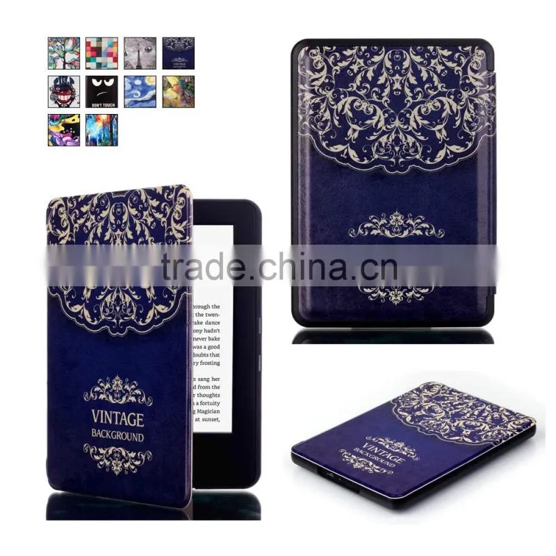 Flip Custom Design Leather Tablet Case OEM 6 inch Leather Case for e-Reader New Kindle 2016 8 Generation