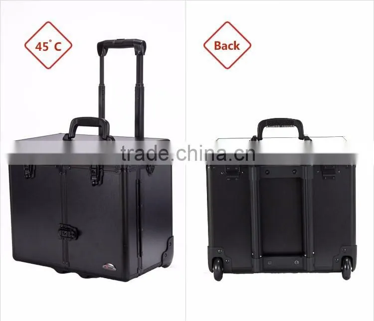 Professional Aluminum Makeup Case 4 Stackable/Removable Trays with Adjustable Dividers
