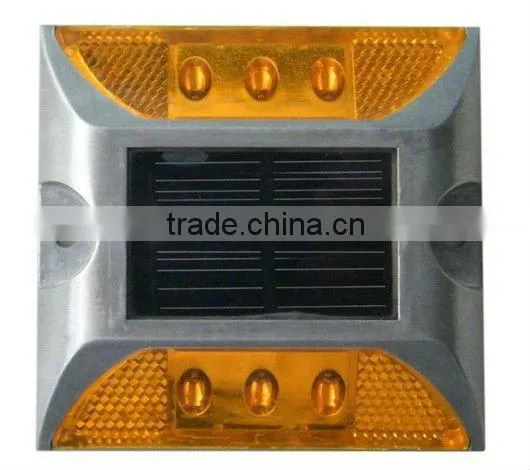6pcs LED aluminium solar road stud;RED/YELLOW/BLUE/WHITE /GREEN color optional