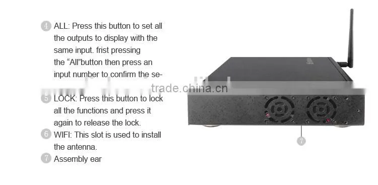 Factory whoelsale Switching modes:panel buttons, local IR, RS232 and smart phone Support 3D with wifi HDMI Matrix 8x8