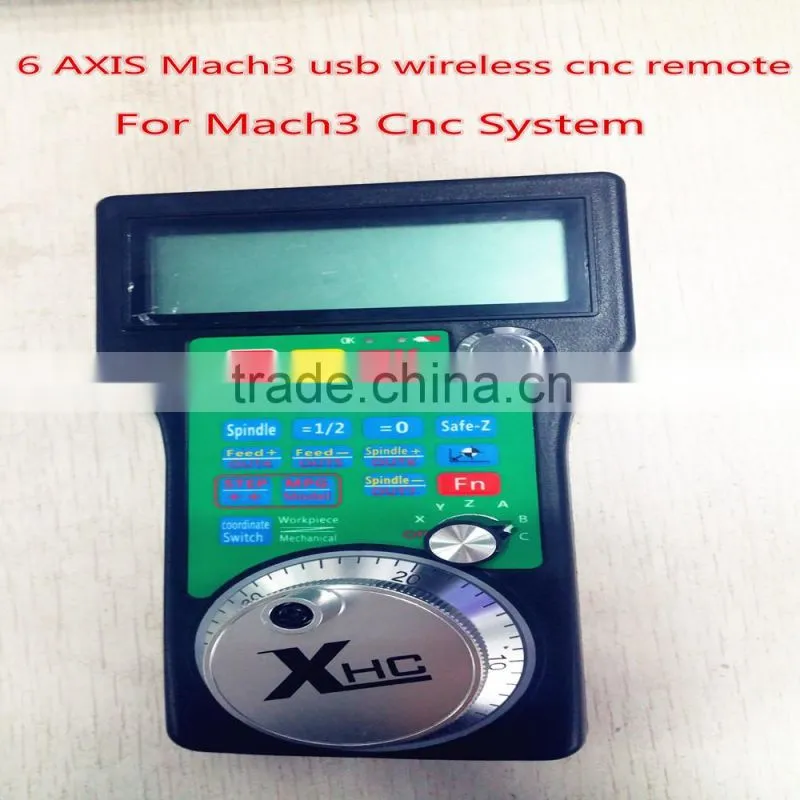 Best 6 AXIS Mach3 usb wireless cnc pendant remote controller,LCD Display