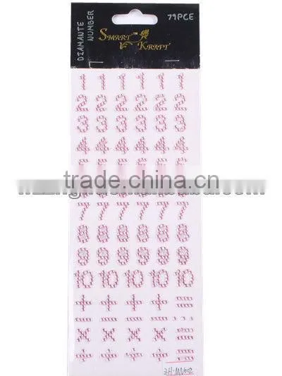 Diamante Number Body Jewelry Sticker